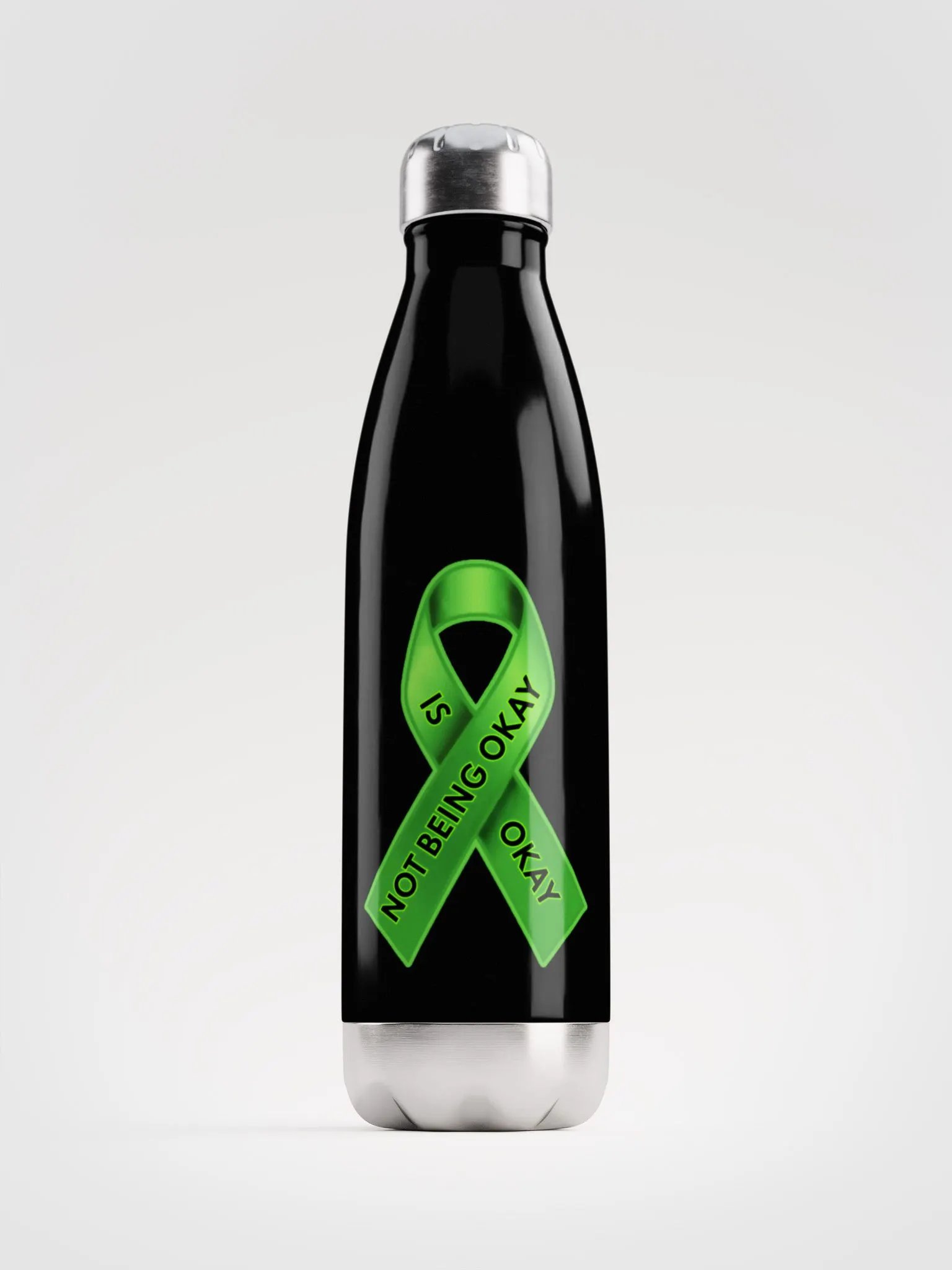 Green Ribbon Awareness Stainless Steel Water Bottle product image (1)