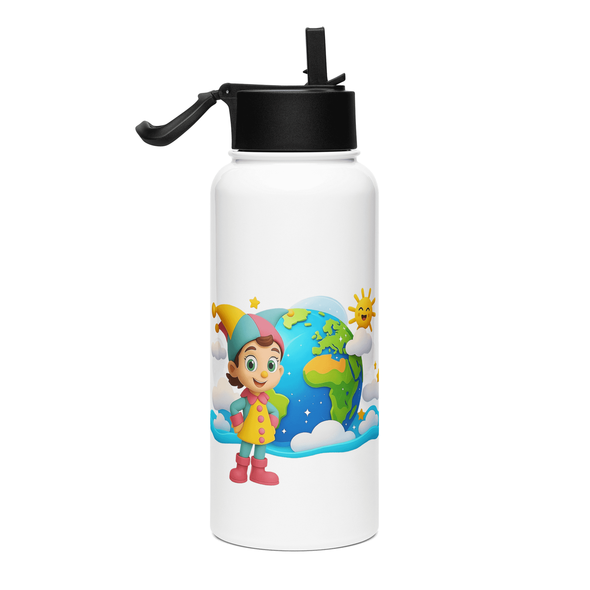 JessyJesty Earth Stainless Steel Water Bottle with Straw Lid – Hydrate with Planet Power! product image (2)