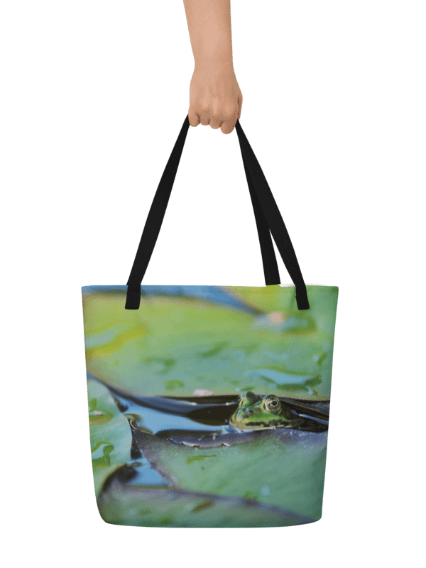 Große Tragetasche - Frosch unter Seerosenblatt product image (1)