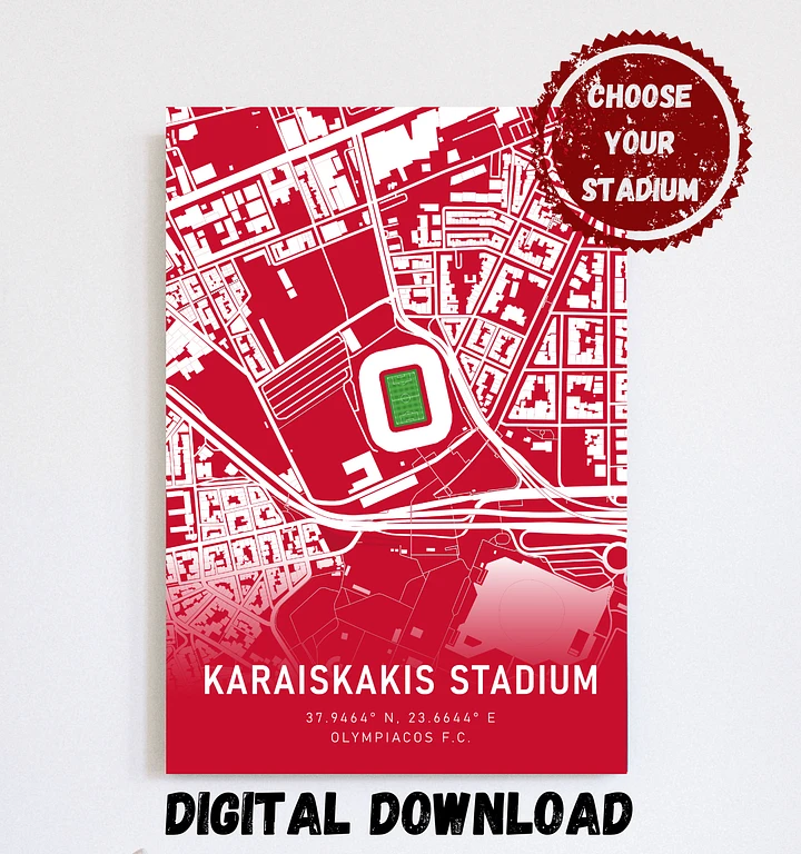 Olympiacos Stadium Map Design Digital Download product image (1)
