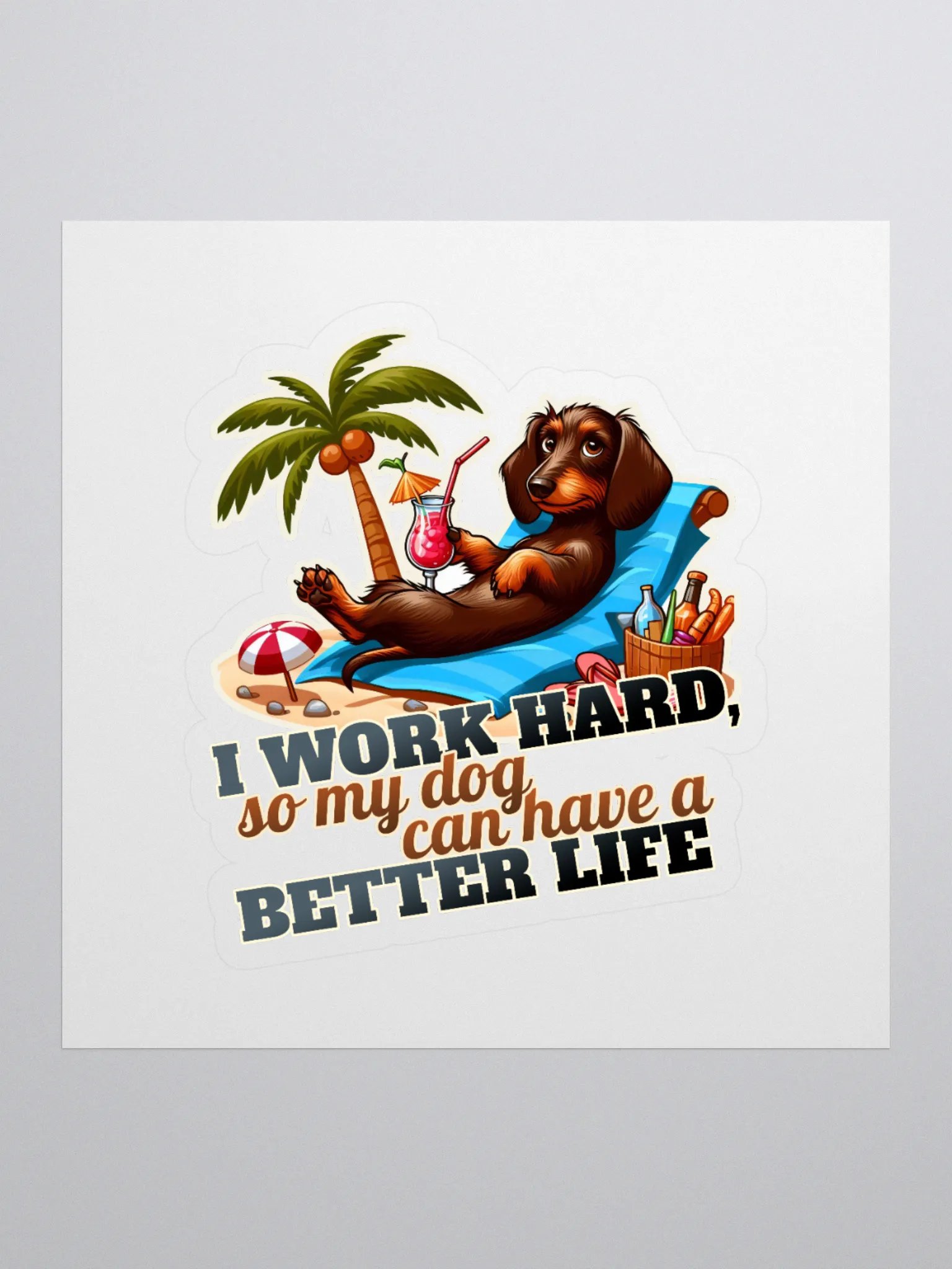 Work Hard – Dachshund Sticker Set product image (1)