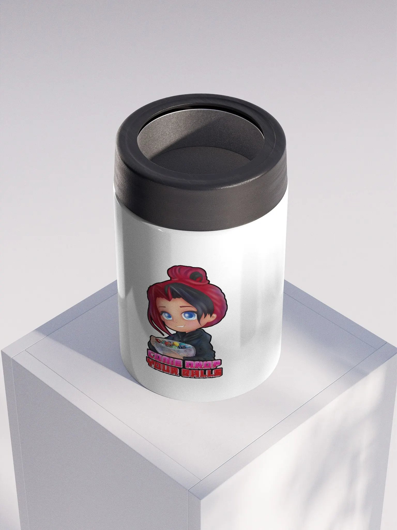 Drop Your Balls Koozie (Pink & Red) product image (4)