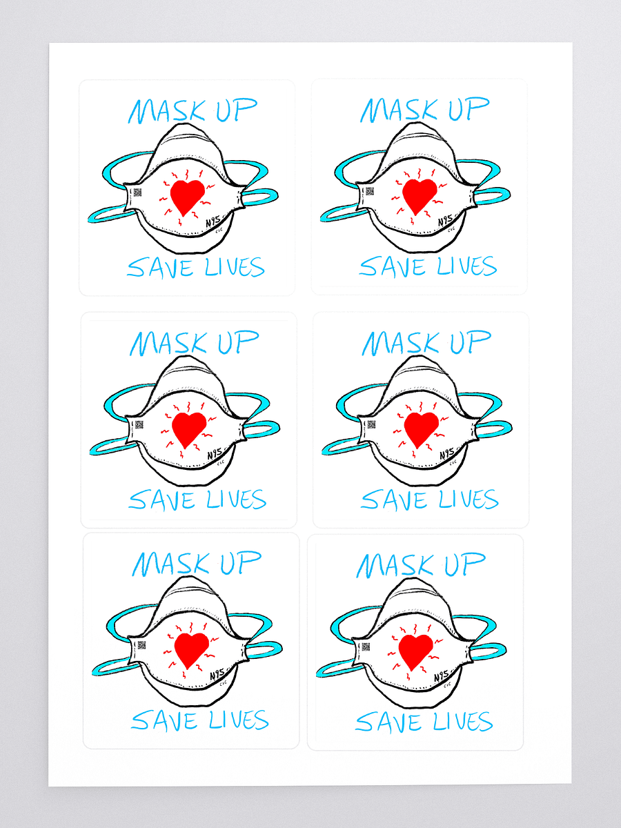 Mask Up Save Lives sticker 6 pack product image (3)