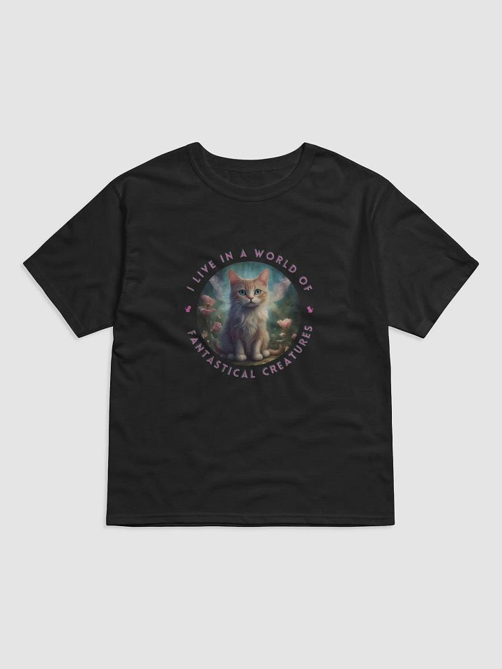 I Live in a World of Fantastical Creatures Kitten Relaxed Fit T-shirt product image (2)