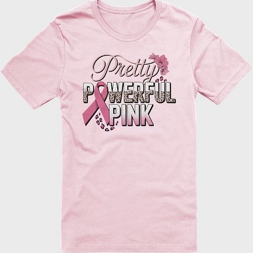Pretty Powerful Pink Breast Cancer Strength T-Shirt