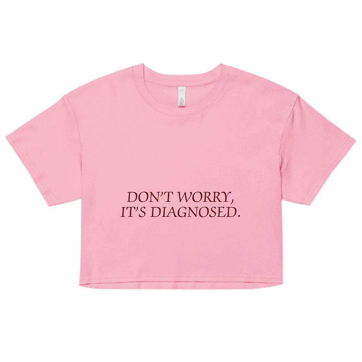DW, IT'S DIAGNOSED (#6D1616) printed cotton crop top product image (1)