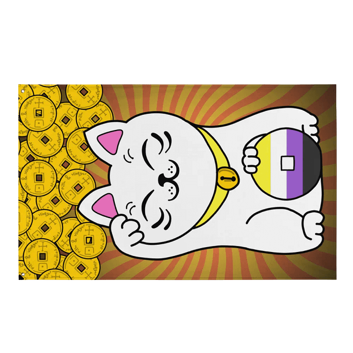Maneki neko nonbinary pride flag product image (1)