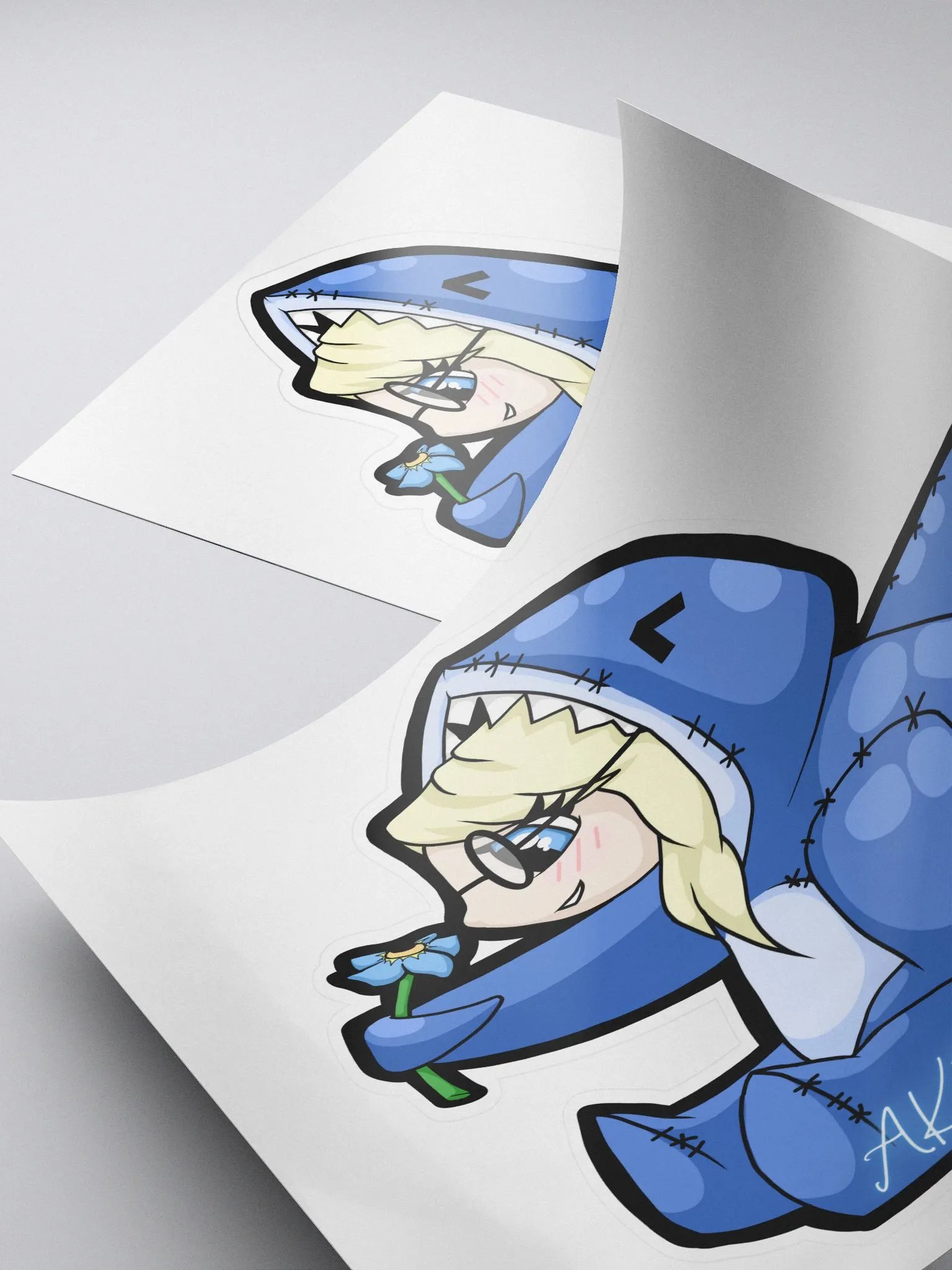 AKForgetmenot Sharky Suit Kiss Cut Sticker product image (4)