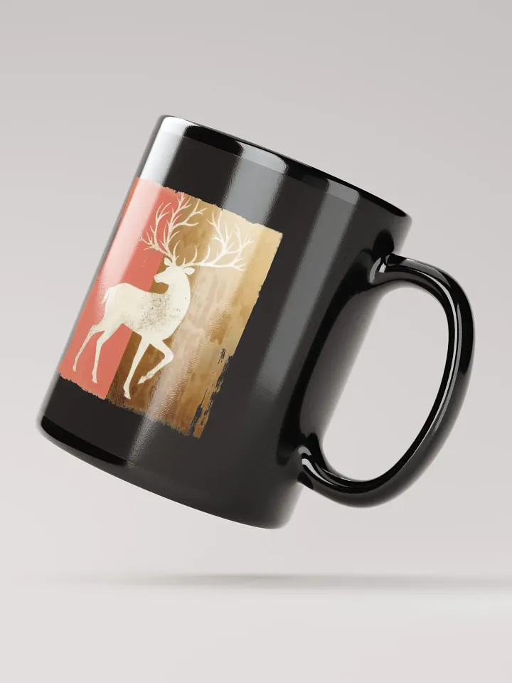 Holiday reindeer charm -black mug product image (2)
