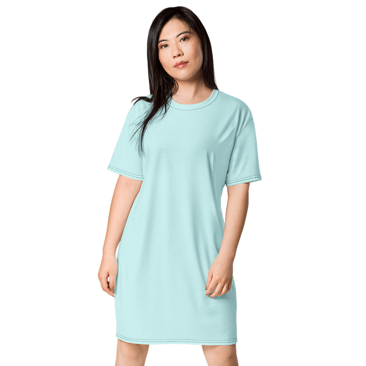 Oversized T-Shirt Dress - Radiant Light Cyan, Sizes 2XS-6XL product image (1)