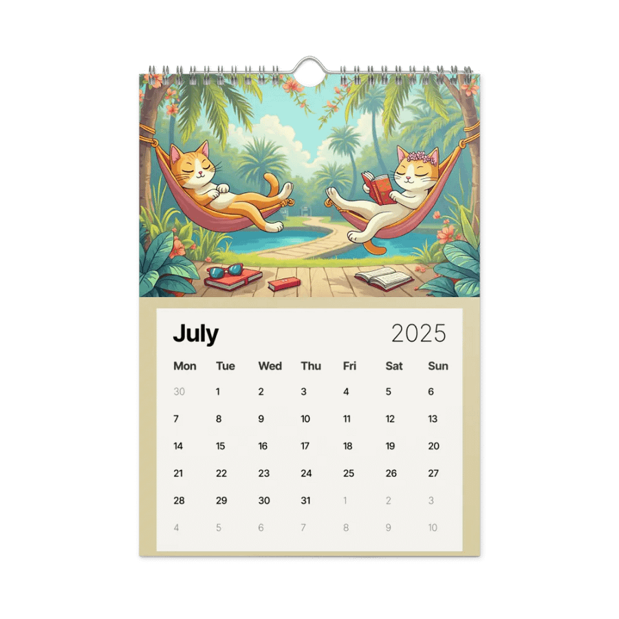 Tales & Tails: 2025 Calendar for Cat and Book Lovers | 8.26″ × 11.69″ (A4) | Book Lover Gifts | Literary Cats Wall Calendar product image (7)