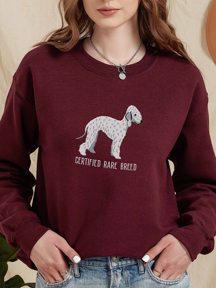 Certified Rare Breed Sweatshirt (Embroidered) of a Bedlington Terrier(White) product image (2)