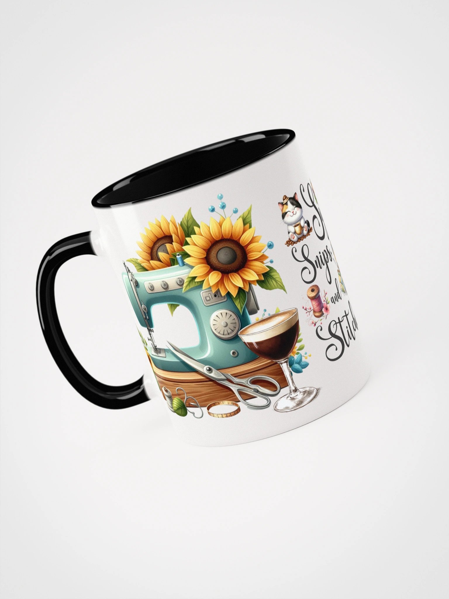 Sips Snips and Stitches Ceramic Mug product image (4)