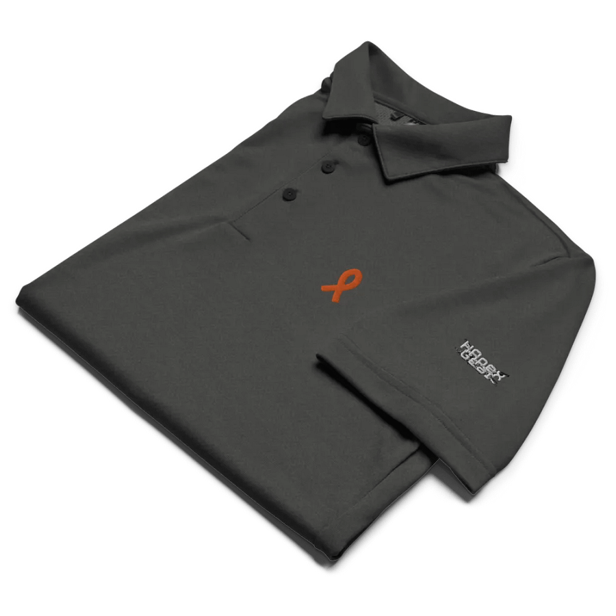 Space-Dyed Polo Shirt- Embroidered - Cancer Awareness Orange Ribbon product image (6)