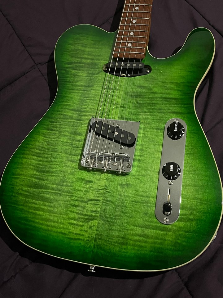 GD Guitars Super T Tele Style 2025 - Green Burst - GD Pickups Custom Alnico 3 Tele Set - Case Included product image (1)