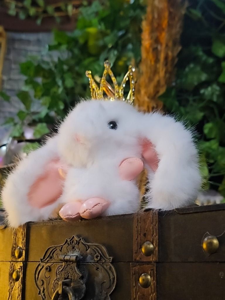 The Armored Kingdom Crowned White Snugglehop Bunny Keychain product image (4)