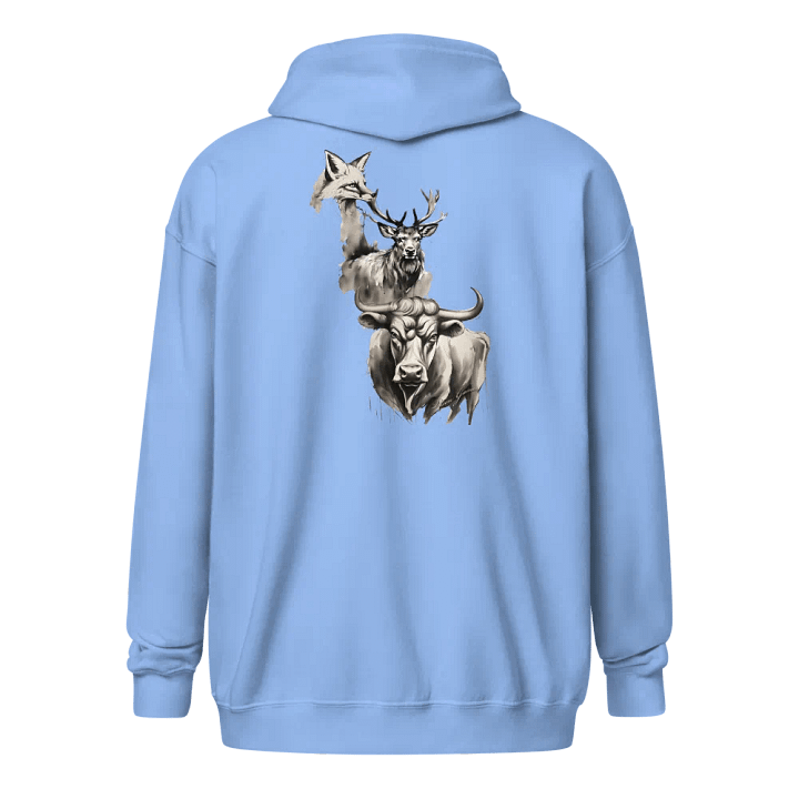 Trifecta Vixen Stag and Bull back print zip front hoodie product image (3)
