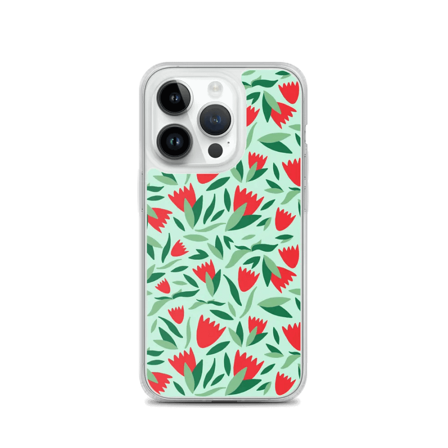 Red Floral Bliss iPhone® MagSafe® Clear Case product image (3)