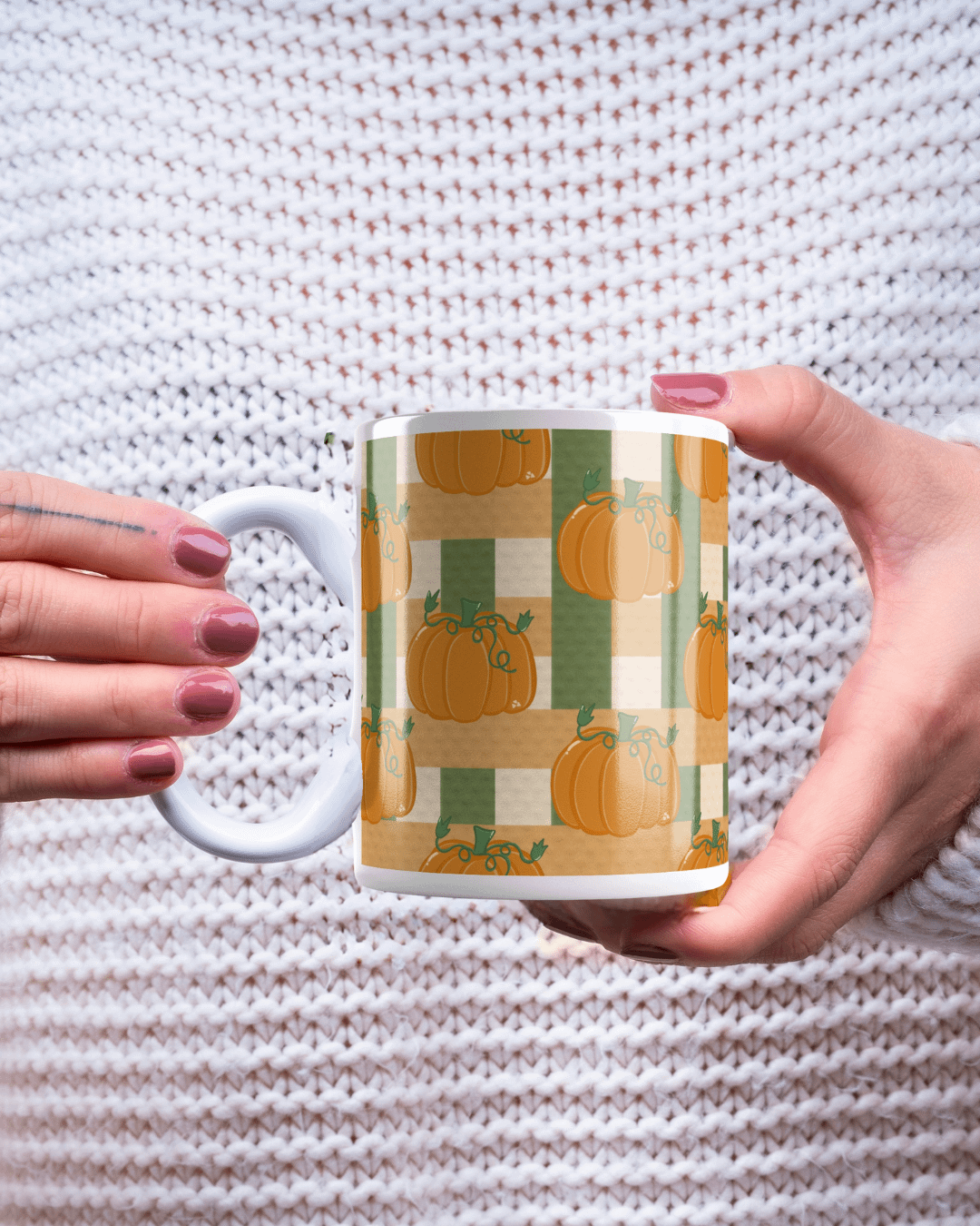 Pumpkin Plaid Pattern Mug product image (1)