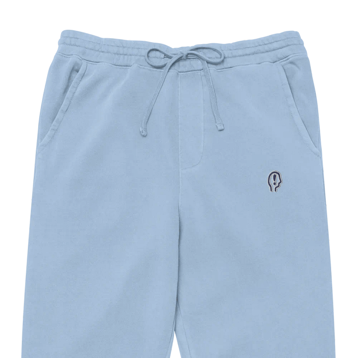 EXCLAIMING MENTALLY (navy and white thread) pigment dyed sweatpants product image (2)