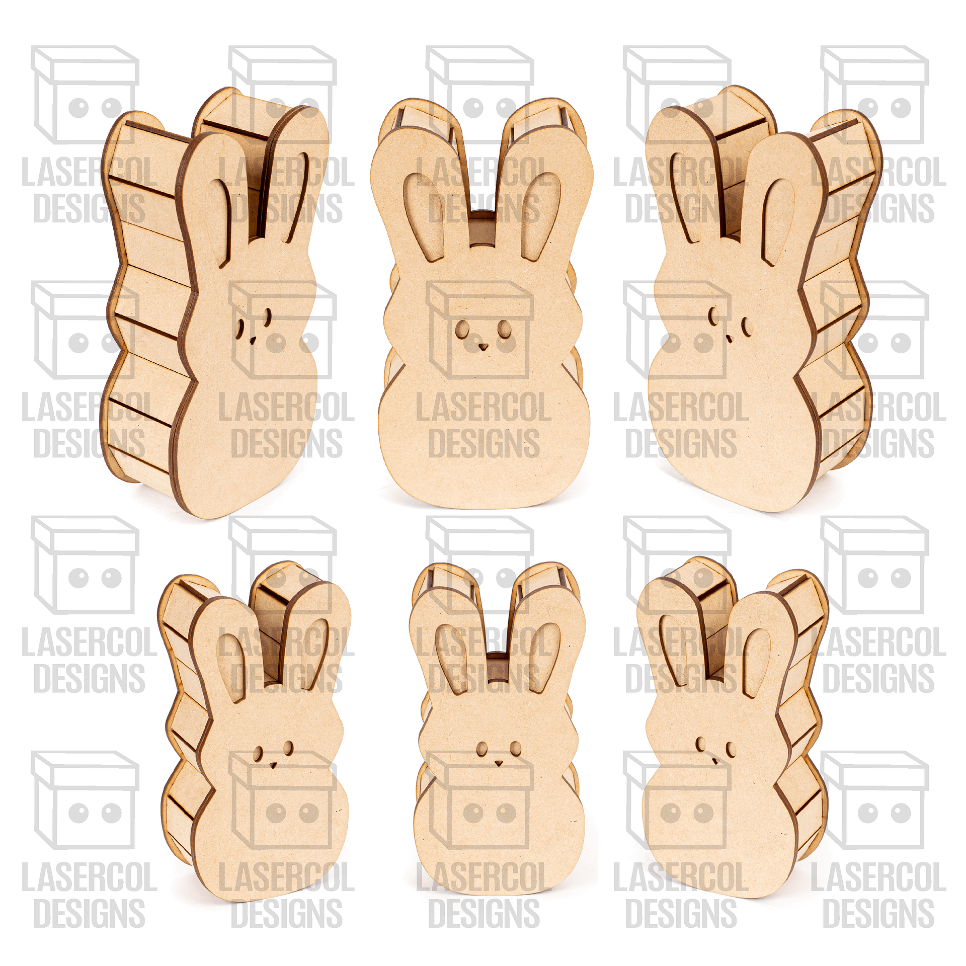 Easter Bunny Shaped Boxes Set 1 - Laser Cut Files product image (5)