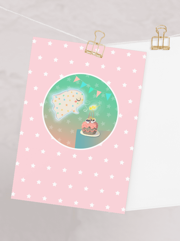 Pastel Little Ghost Birthday Cake #2 - Greeting Card product image (6)