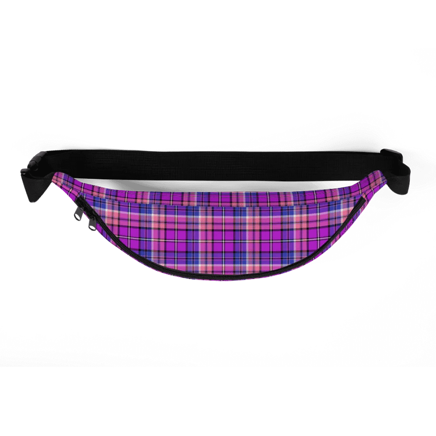 Bright Purple, Pink, and Blue Plaid Fanny Pack product image (5)
