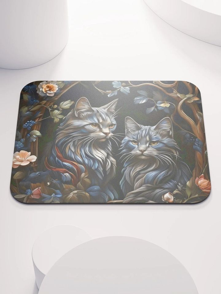 Regal Cats & Floral Art Mouse Pad product image (2)