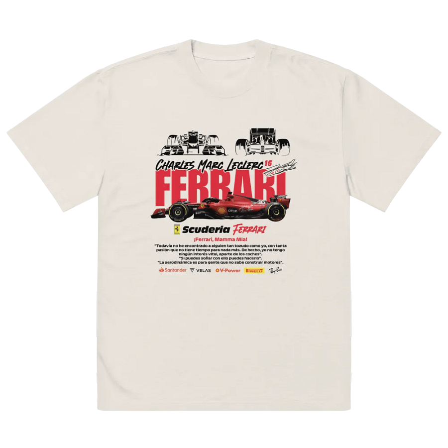 Racing Nostalgia (Ferrari Le Clerc) Oversized Tee product image (2)