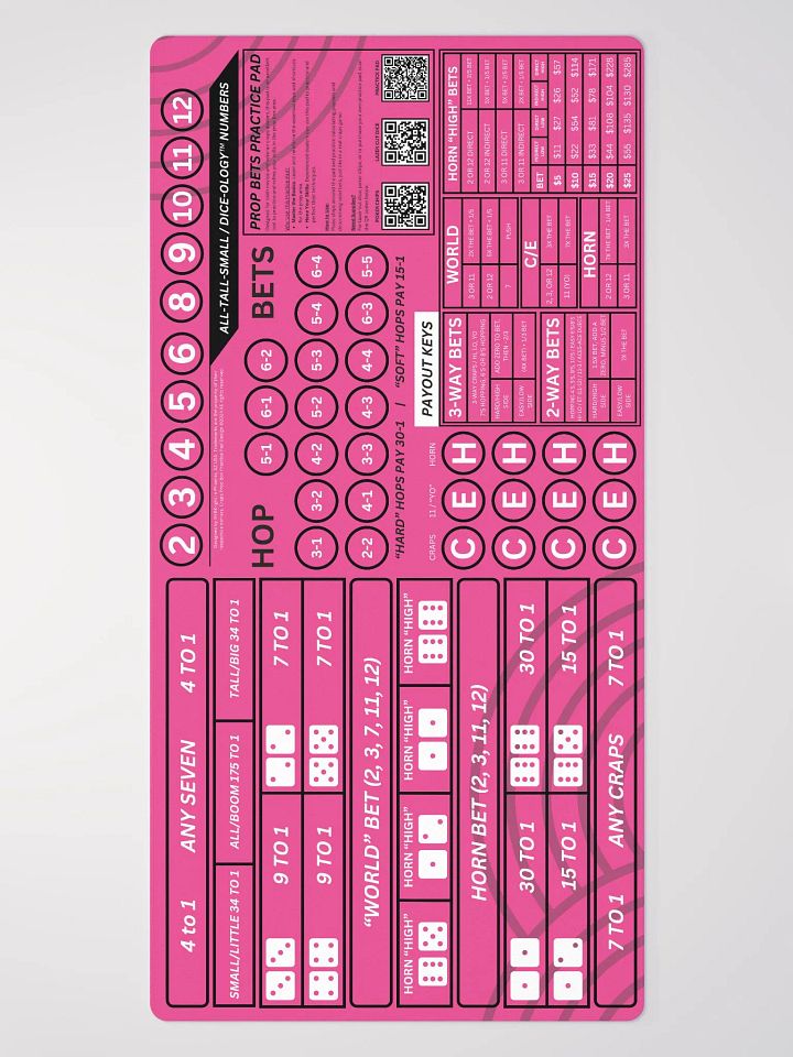 Craps Prop Box Practice Pad - Hot Pink product image (2)