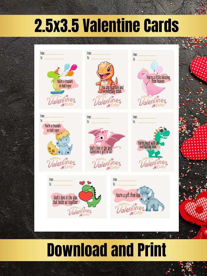 Preschool valentines | Printable valentine cards for kids| Christian valentine, Valentine card for kids bundle to download and print now product image (2)