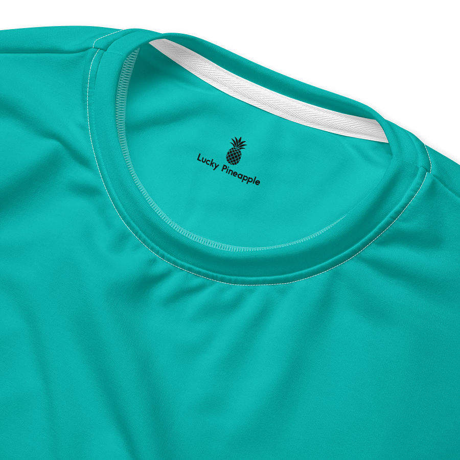 Aquamarine Blue Solid Color Eco Friendly Unisex Sweatshirt product image (4)