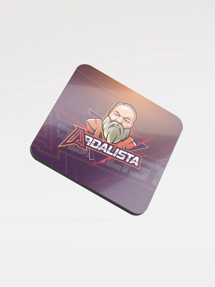 Bearded Man Geo Logo Glossed Cork Coaster product image (2)