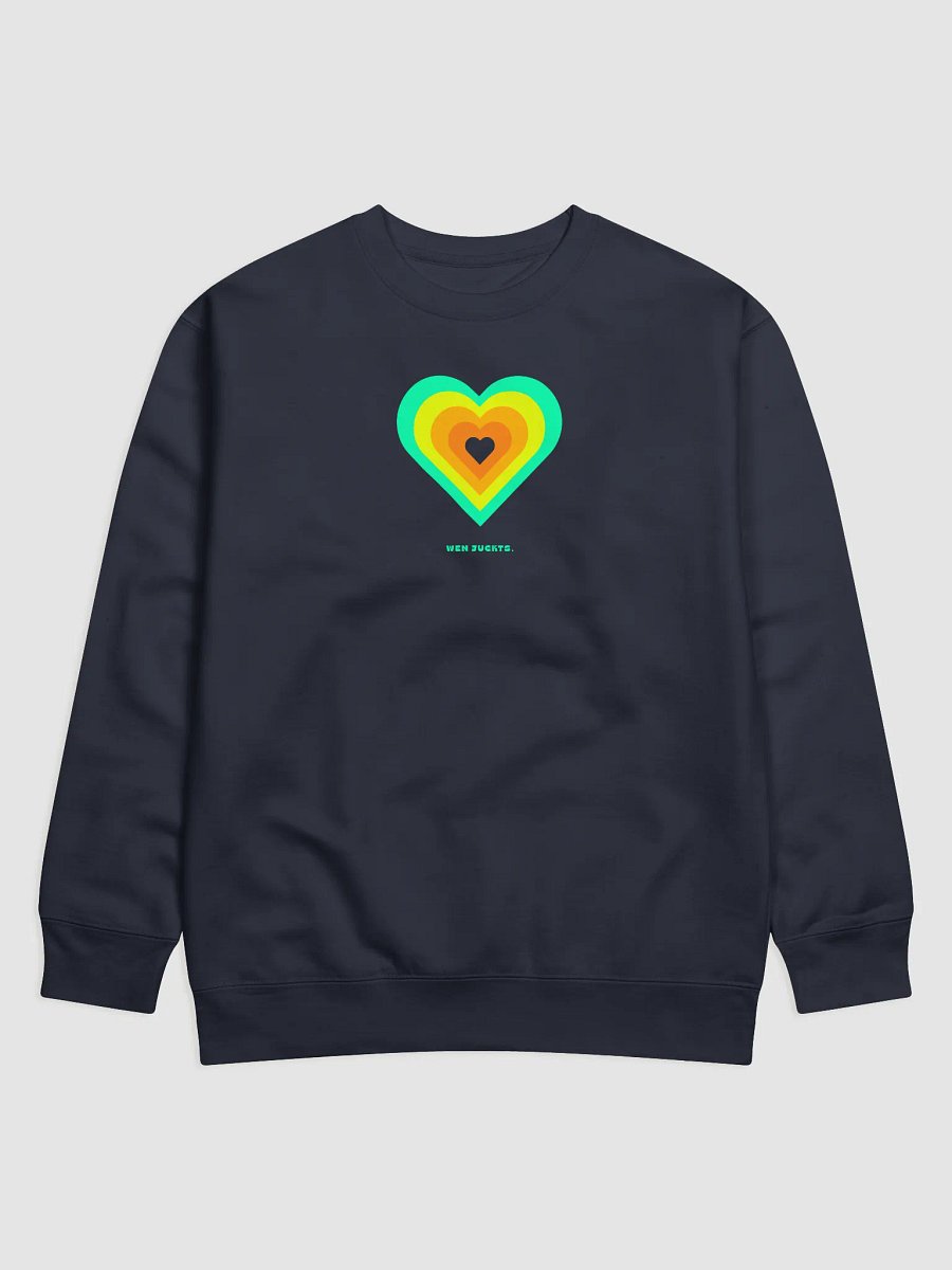 Cheaky heart Premium Sweatshirt "Wen juckts." - green orange product image (7)