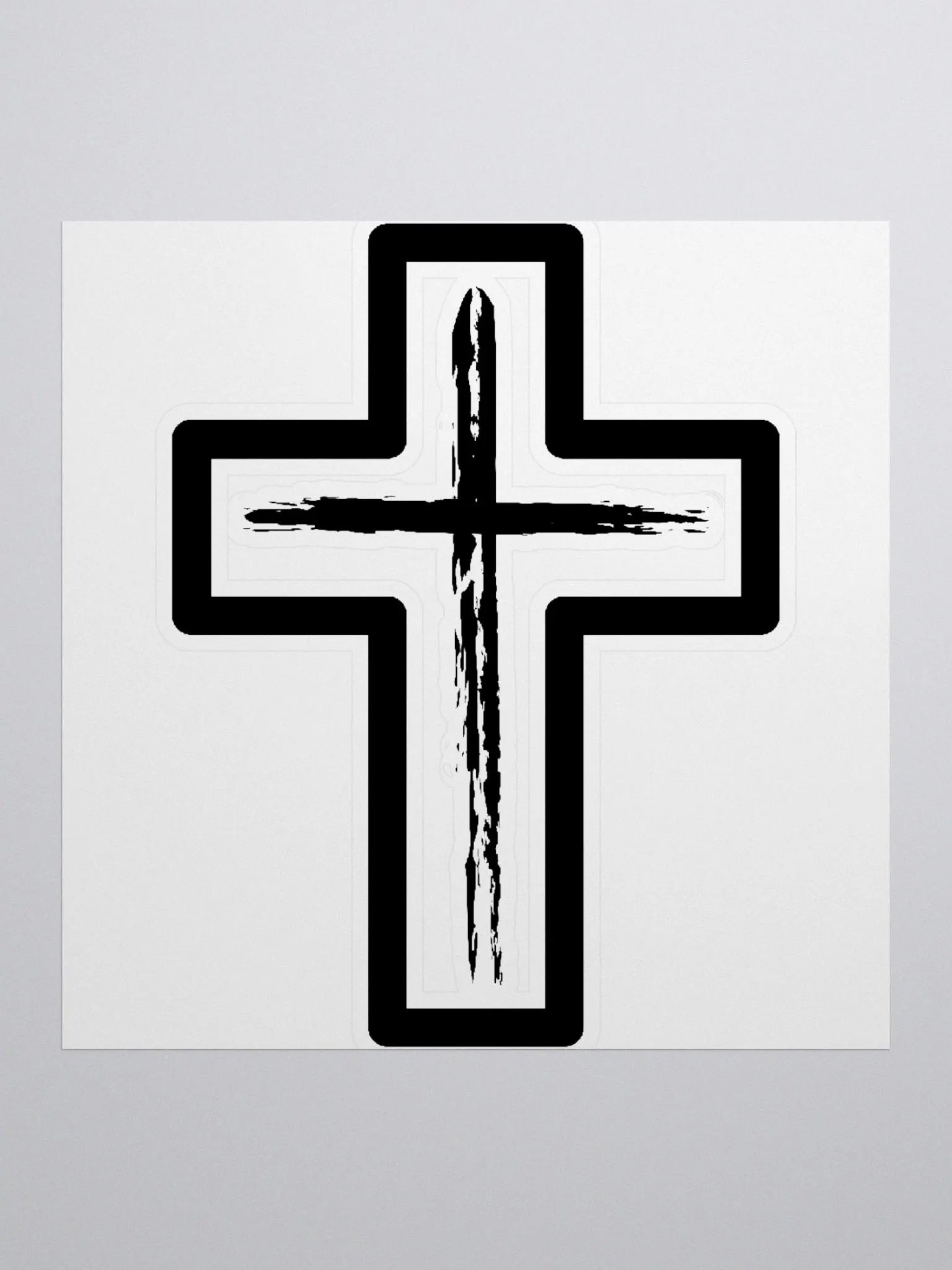 Black Cross With Boarder Sticker product image (2)