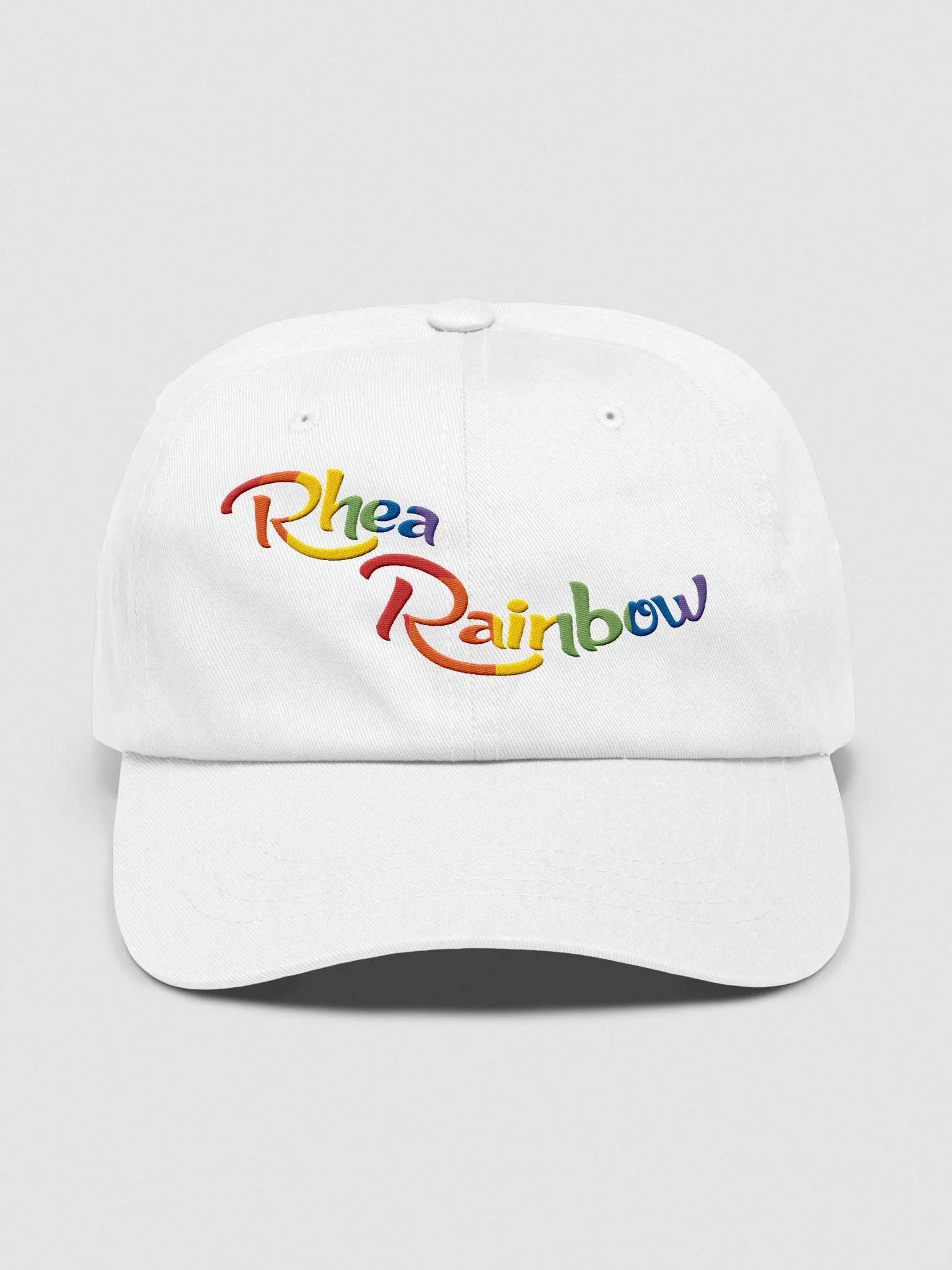🌈Rhea Rainbow Classic White Hat – Timeless Style, VTuber Energy! product image (1)