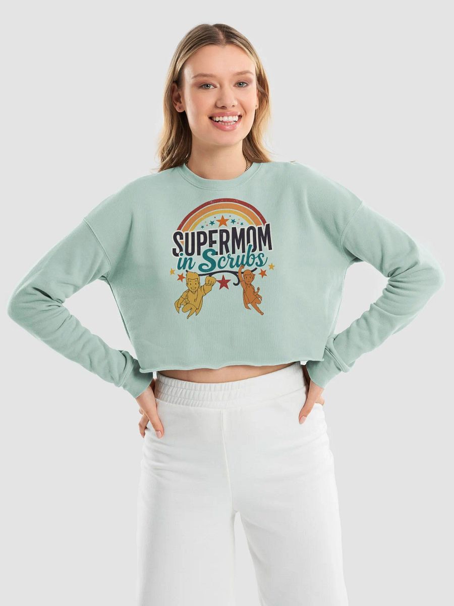 Supermom in Scrubs Rainbow Crop Sweatshirt product image (26)