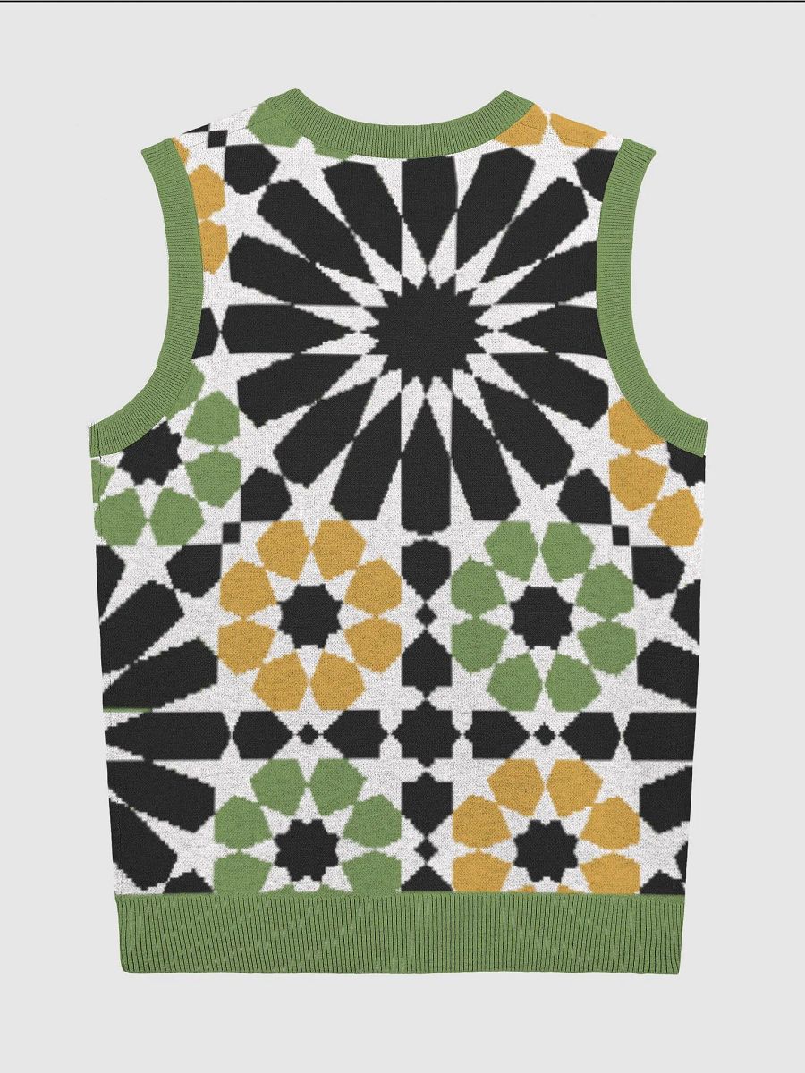 White Green Alhambra Mosaic Tile Knitted Relaxed Vest product image (6)