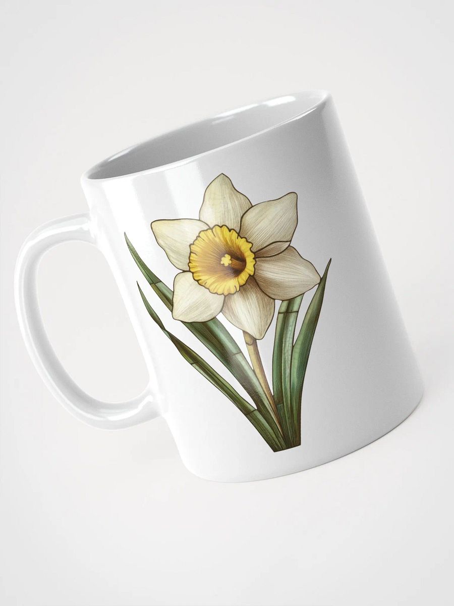 Stained Glass Daffodil White Glossy Mug product image (8)