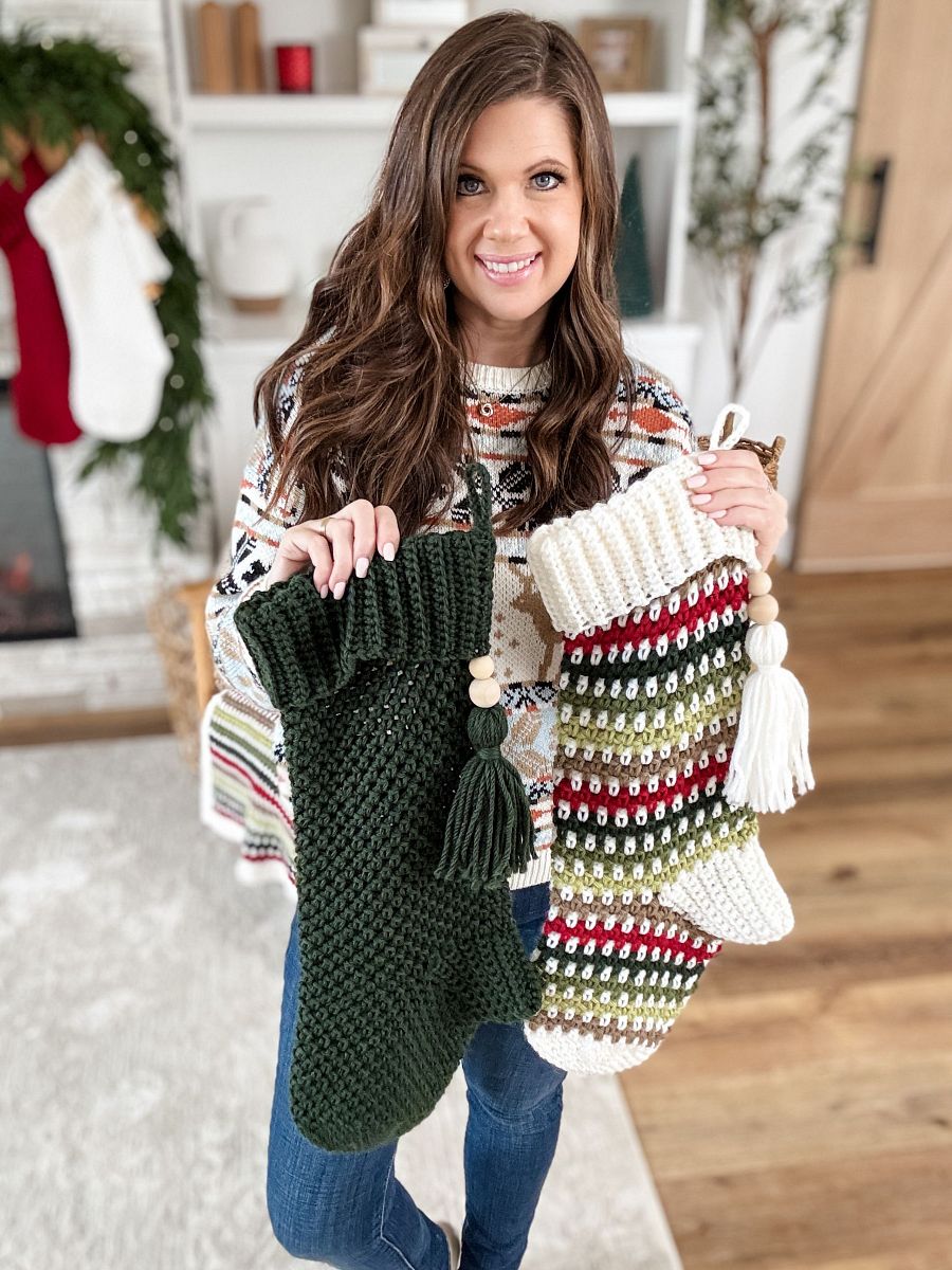 Holiday Weave Stocking Crochet Pattern product image (6)