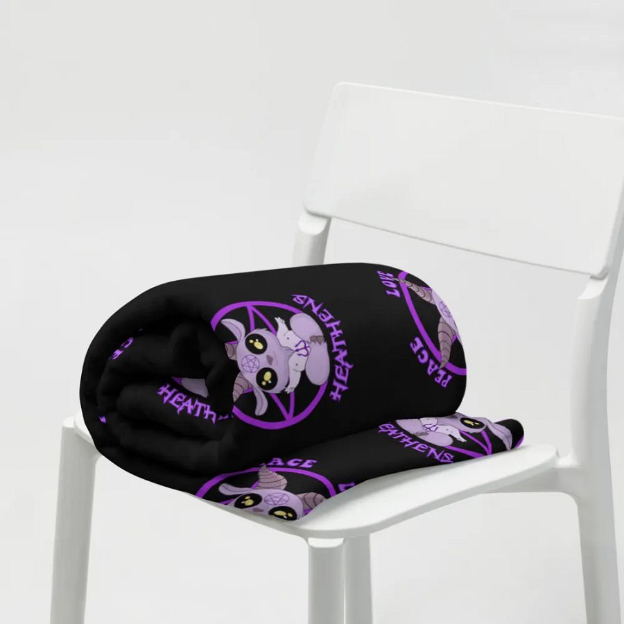 Peace, Love, Heathens Throw Blanket - Purple product image (19)