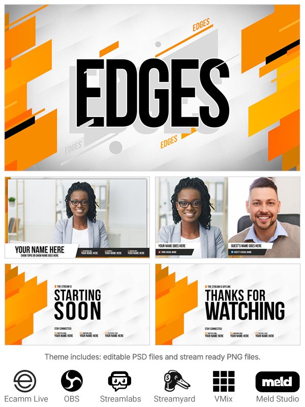 Edges: Live Stream Template Graphics product image (1)