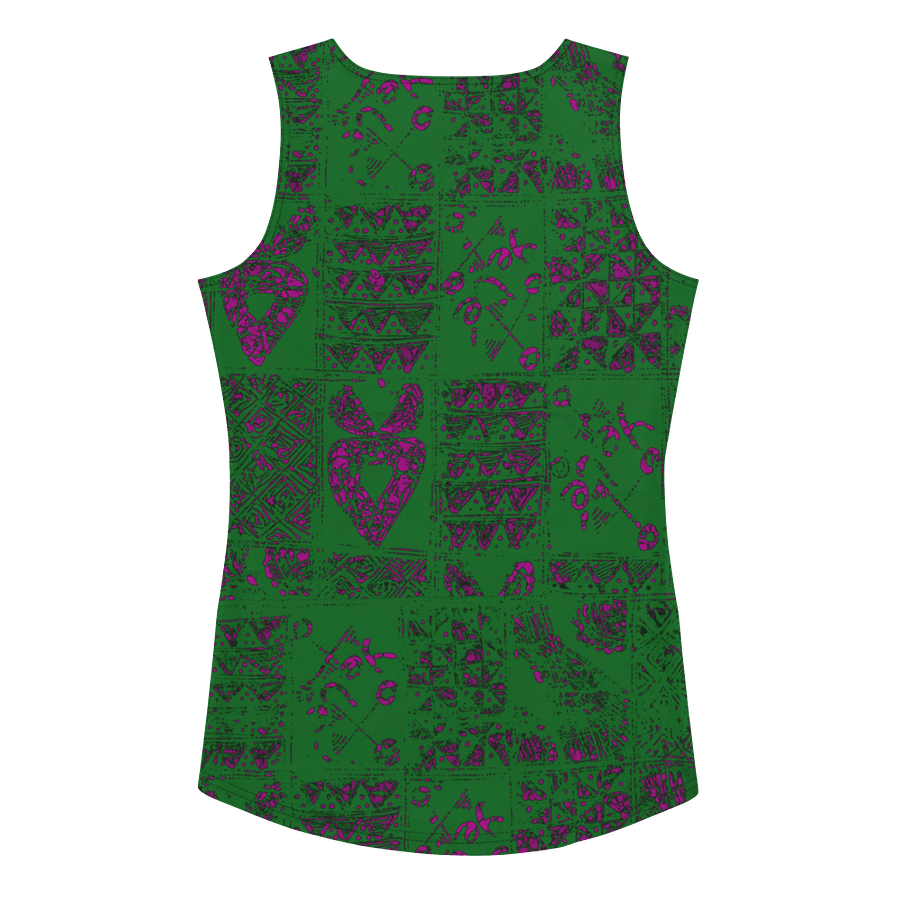Vibrant Green and Pink Adire Women's Tank Top product image (2)
