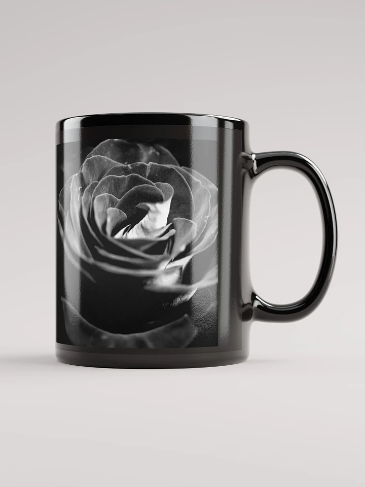 Dark Black and White Rose Black Coffee Mug product image (1)