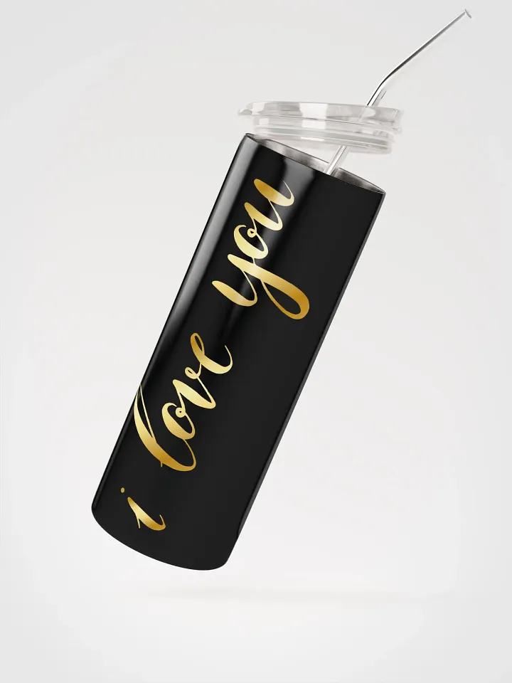 Golden 'I Love You' Stainless Steel Tumbler: Share Love in Every Sip product image (2)