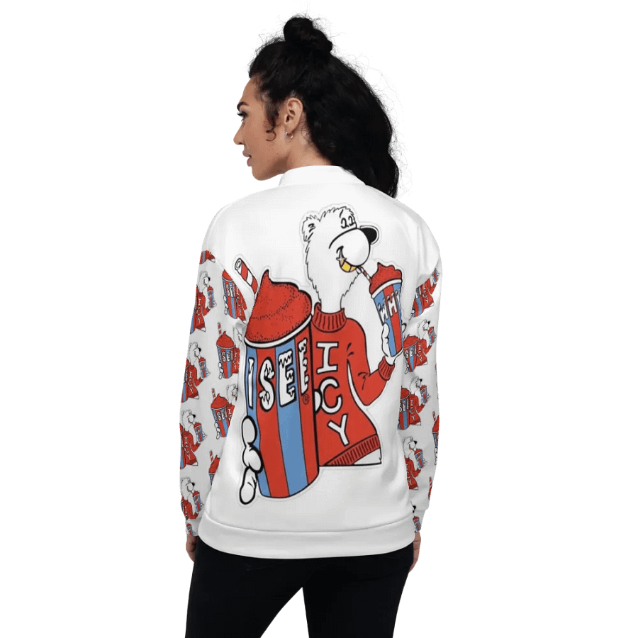 ISEEWHY BEAR PATTERN BOMBER product image (7)
