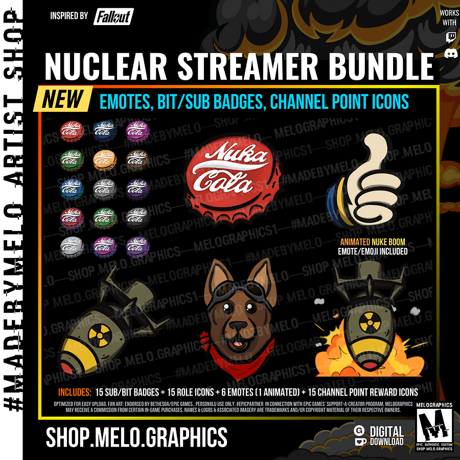 ☢️ Nuclear Streamer Bundle - Emotes, Badges, Icons | #MadeByMELO product image (7)