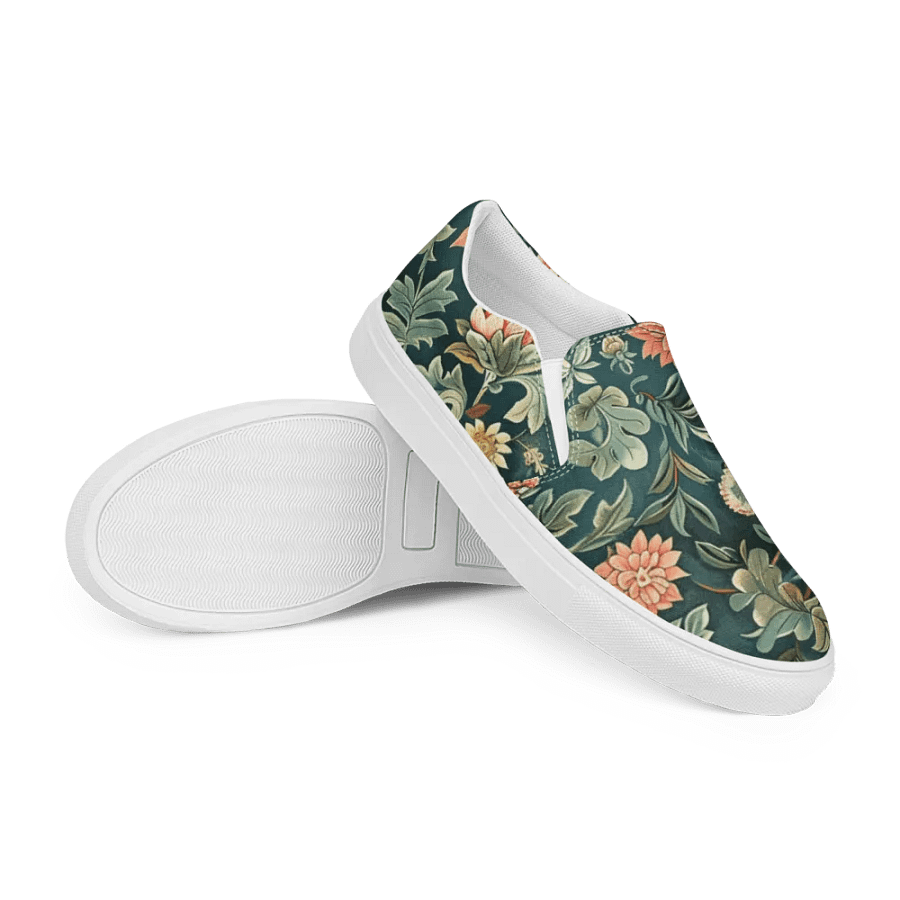 Multicolor Floral Pattern Women's Slip-On Canvas Shoes by Treasure Pie product image (9)