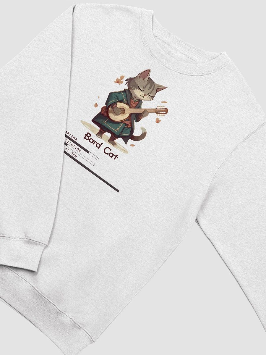RPG Bard Cat Unisex Crewneck Sweatshirt for gamers and cat lovers product image (3)