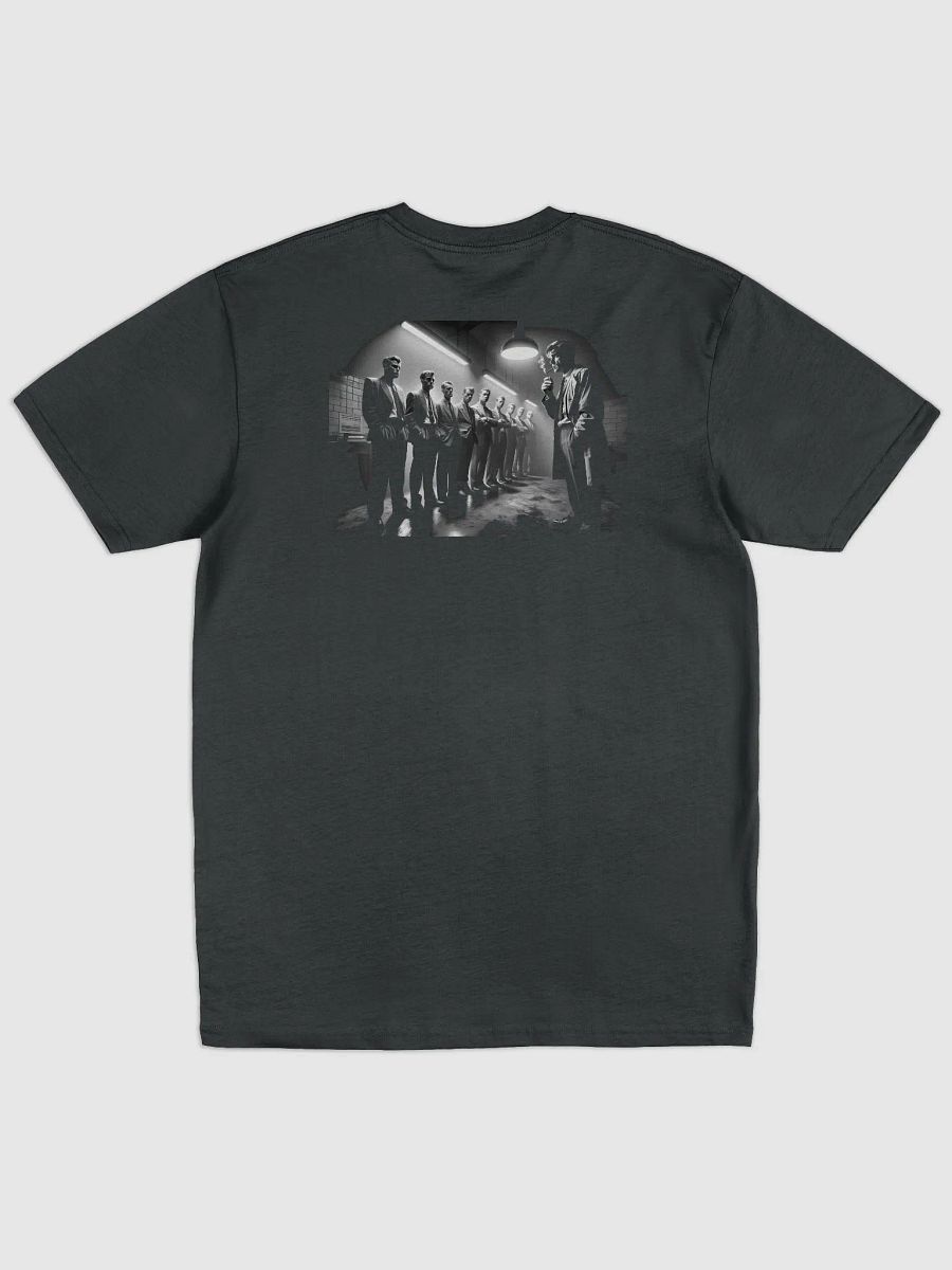 Lineup Under the Light: Noir Interrogation Scene (Mens Tee) product image (1)